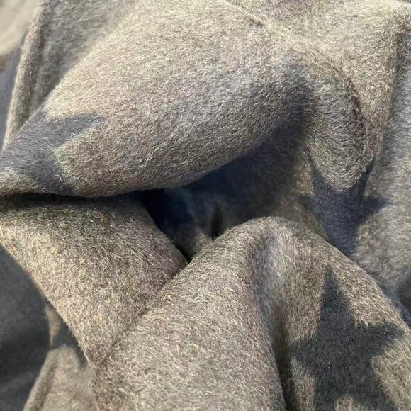 NWOT Anthropologie Wool Blend Green Star Double Face Trench Coat Olive Size M - Picture 13 of 14